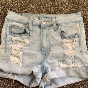 light blue american eagle jean shorts size 4